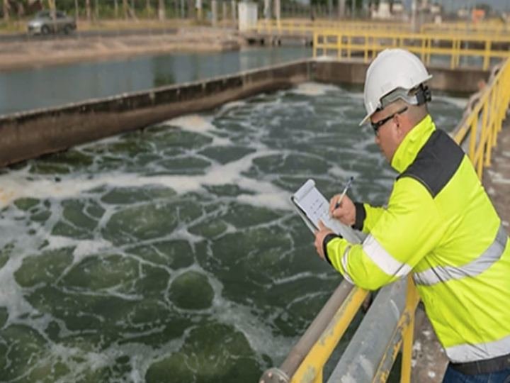 Ion Agua engineer on site at a treatment works