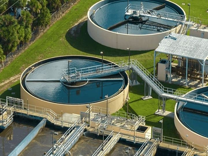 Aerial view of a treatment plant